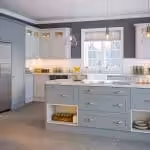 Aldridge Two-Panel Shaker Kitchen- Matt Denim & Bella Matt Dove Grey