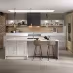 Cambridge Elegant Shaker Kitchen- Matt Pebble & Bella Halifax White Oak