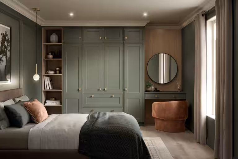 Tullymore-Supermatt-Smoke-Green-and-Urban-Oak-Bedroom