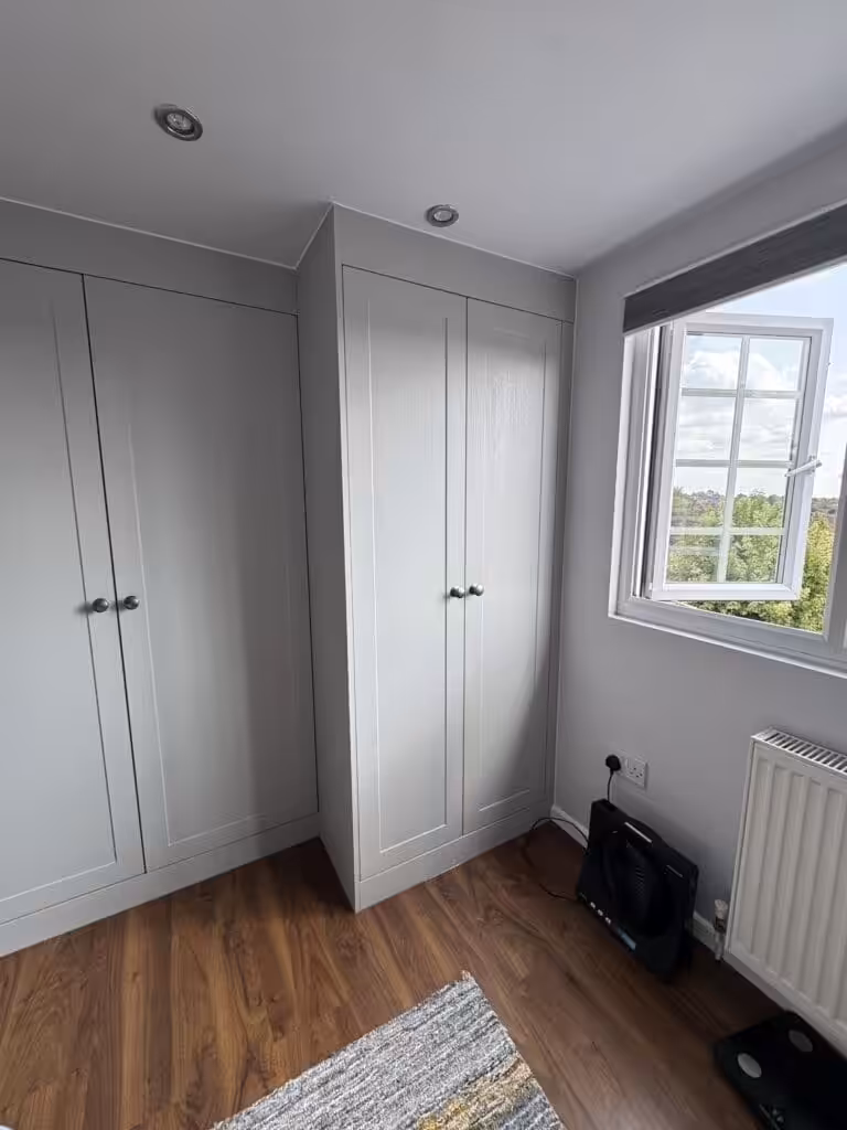 Recent Projects | Angled Fitted Wardrobes in Redditch – Designed & Installed by Tefore
